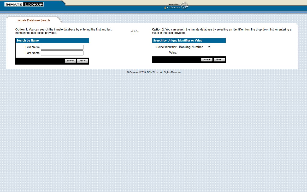 Cape May County inmate population roster search form